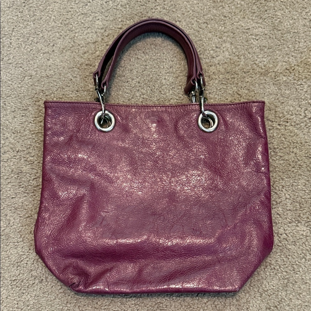 Maurizio Taiuti Rich Purple Leather Bag